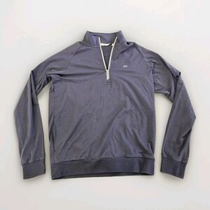 Travis Matthew 1/4 Zip Pullover Mens Sz Small Cotton Stretch Blend  Pockets Grey